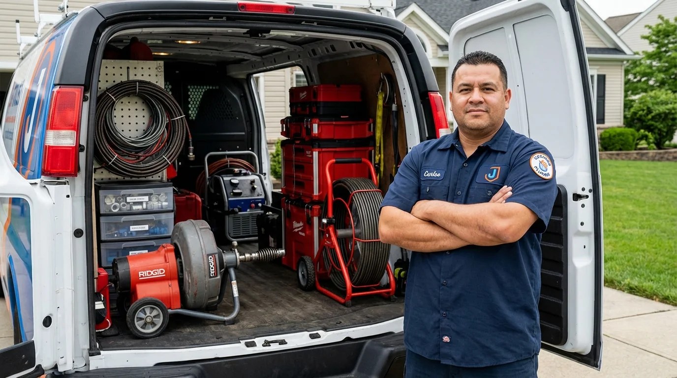 Professional drain cleaning equipment and Johns Plumbing LLC plumber in Kenmare